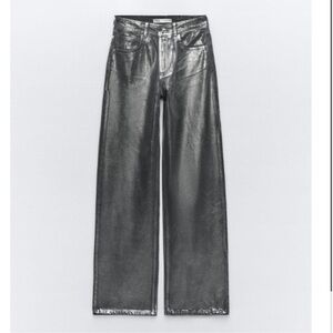 Zara silver foil jeans never worn